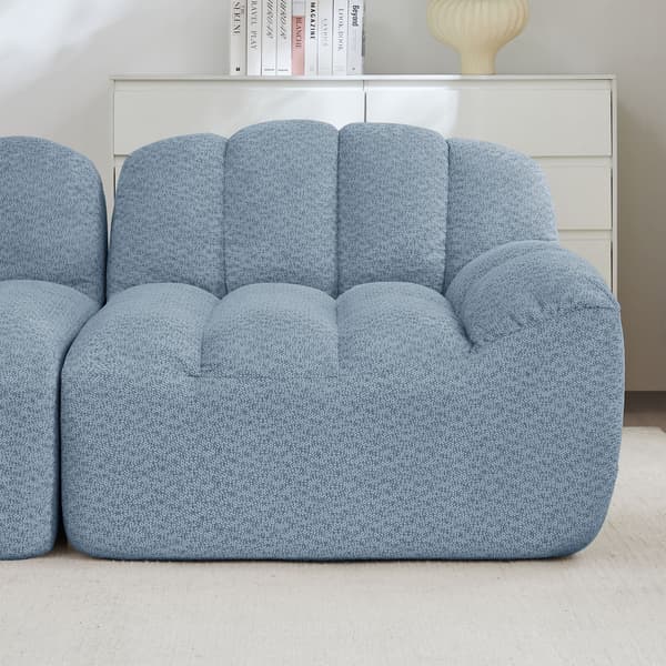 HOMAIRE 2-sits modulsoffa i L-form med ottoman, blå Blå 210 x 165 x 79 cm