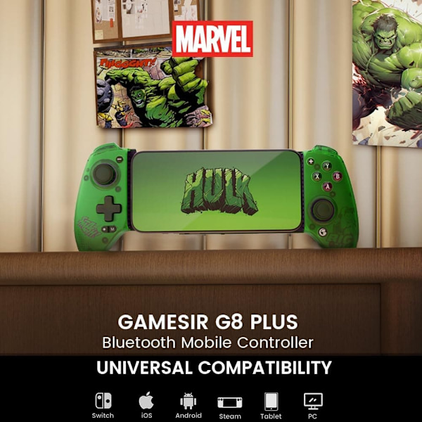 GameSir G8 Plus Bluetooth Mobil Spelkontroll Hulk Edition grön