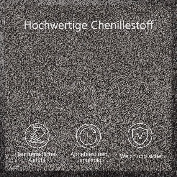 HOMAIRE Modulsoffa i halvmåneformigt Chenille-Design, 3-delad, anthrazitgrå Grå