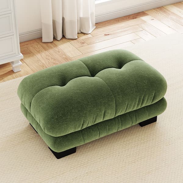 HOMAIRE Paris Ottoman - Grön Chenille Grön 112 x 68 x 52 cm