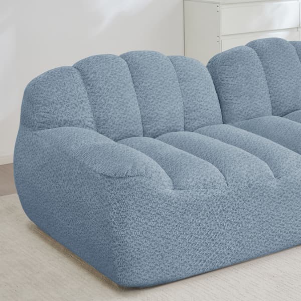HOMAIRE 2-sits modulsoffa i L-form med ottoman, blå Blå 210 x 165 x 79 cm