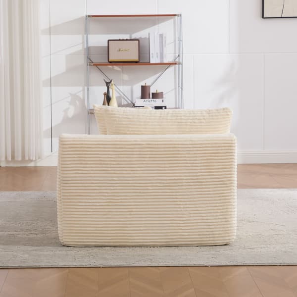 HOMAIRE modulsoffa i chenille med högelastiskt skum, elfenbensfärgad Ivory