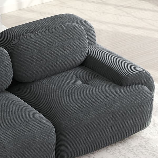 HOMAIRE 4-sits hörnsoffa med 32D högelastisk stoppning, grå Grå 388 x 178 x 75 cm