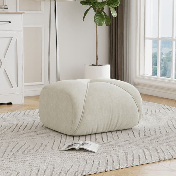 HOMAIRE Elowin Ottoman Chenille Ljusbeige Light beige 78 x 76 x 45 cm
