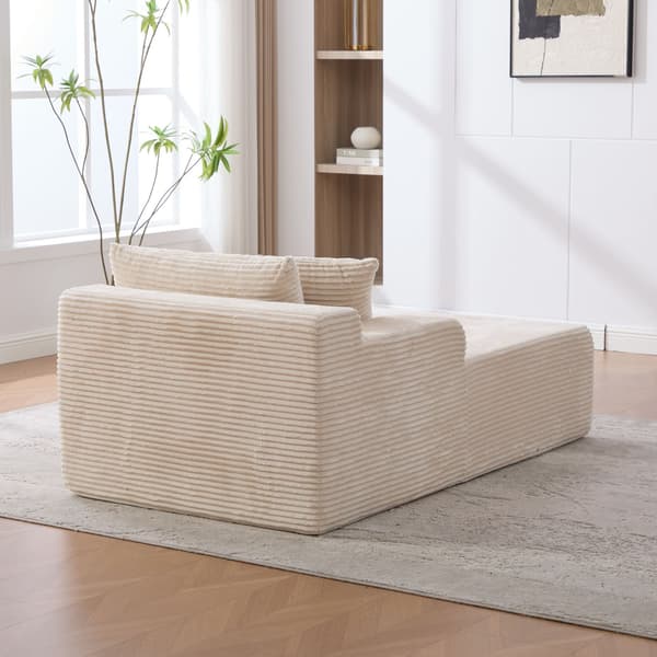 HOMAIRE modulsoffa i chenille med högelastiskt skum, elfenbensfärgad Ivory