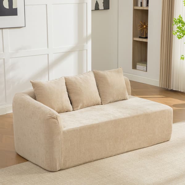 HOMAIRE modulsoffa i chenille med högelastiskt skum, ljus khaki Light Khaki