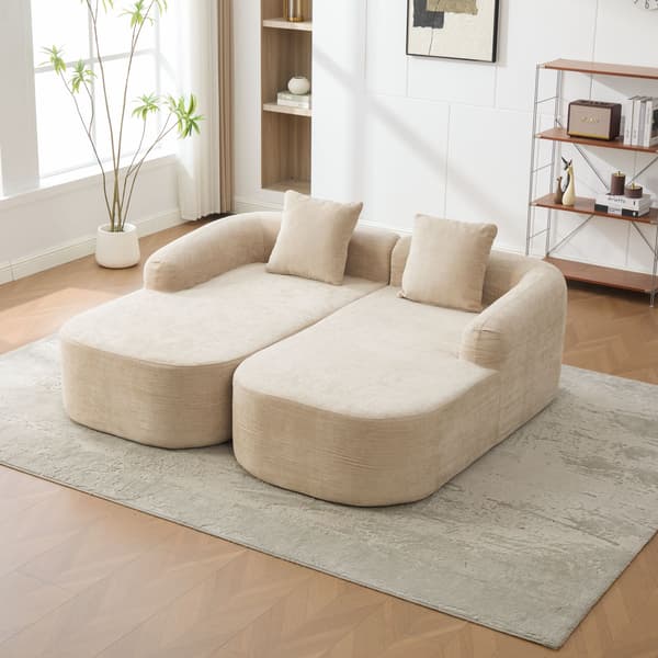 HOMAIRE modulsoffa i chenille med 30D högelastiskt skum, ljus khaki Light Khaki