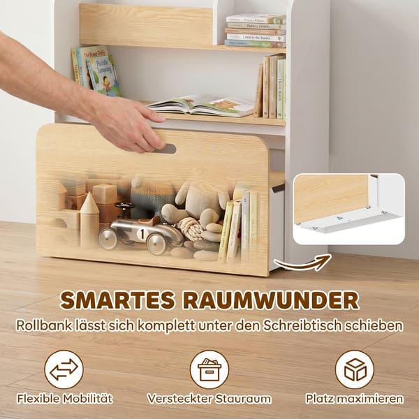 HOMAIRE 5-i-1 Barnbord och Stolar Set Vit MDF för 3-8 år Vit 80 x 29 x 80 cm