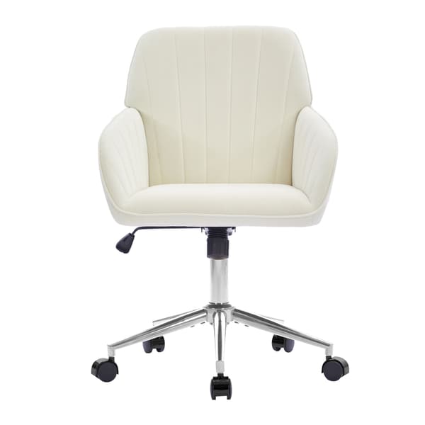 HOMAIRE ergonomisk kontorsstol med höj- och sänkbar sits, vit sammet Vit 60 x 60 x 97 cm