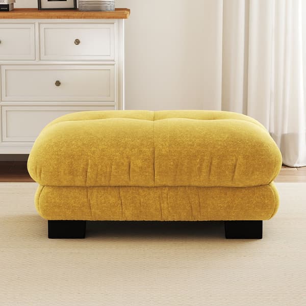 HOMAIRE Paris Ottoman - Gul Chenille Gul 112 x 68 x 52 cm