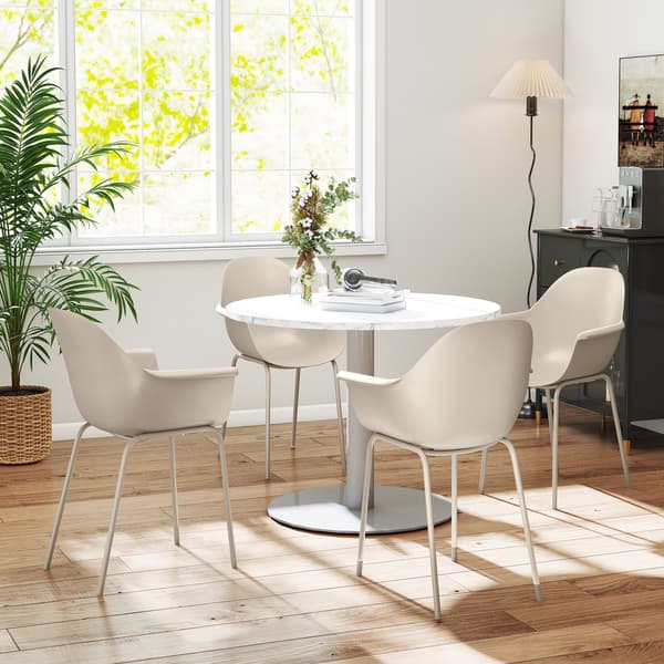 HOMAIRE 4-pack trädgårdsstolar i grått, modern design, 59x55x84 cm, stål och plast Grå
