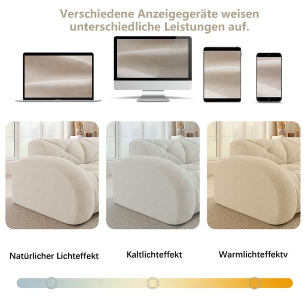 HOMAIRE Elowin Ottoman Chenille Ljusbeige Light beige 78 x 76 x 45 cm