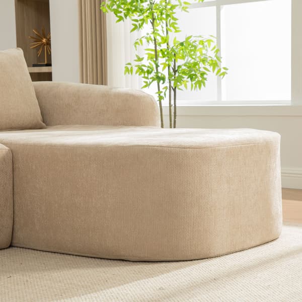 HOMAIRE modulsoffa i chenille med 30D högelastiskt skum, ljus khaki Light Khaki