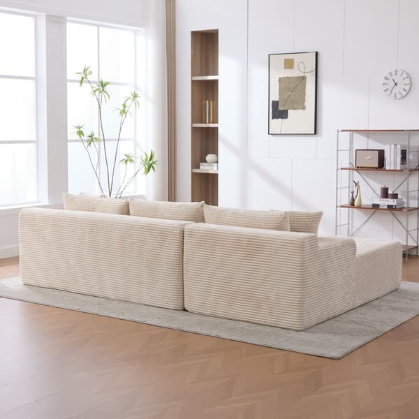 HOMAIRE modulsoffa i chenille med 30D högelastiskt skum, elfenbensvit Ivory