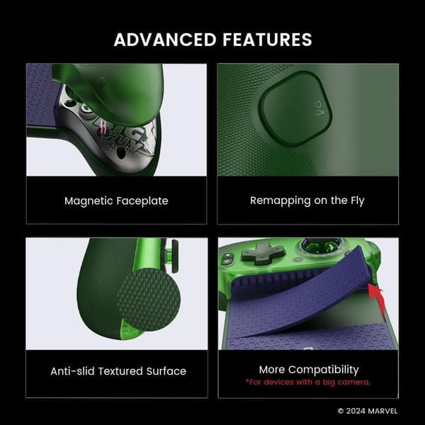 GameSir G8 Plus Bluetooth Mobil Spelkontroll Hulk Edition grön