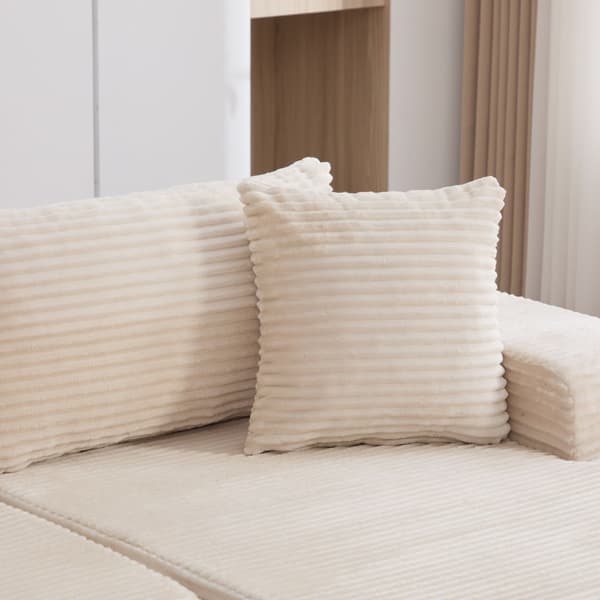 HOMAIRE modulsoffa i chenille med 30D högelastiskt skum, beige Beige