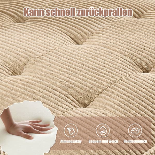 HOMAIRE modulsoffa 6-sits i khakifärgat Manchester-tyg, flexibel U-/L-form, bäddsoffa Khaki