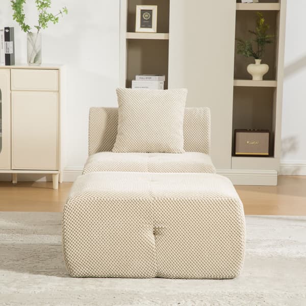 HOMAIRE modulsoffa i chenille med 30D högelastiskt skum, ljus kaki Light Khaki