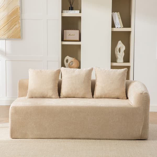 HOMAIRE modulsoffa i chenille med högelastiskt skum, ljus khaki Light Khaki