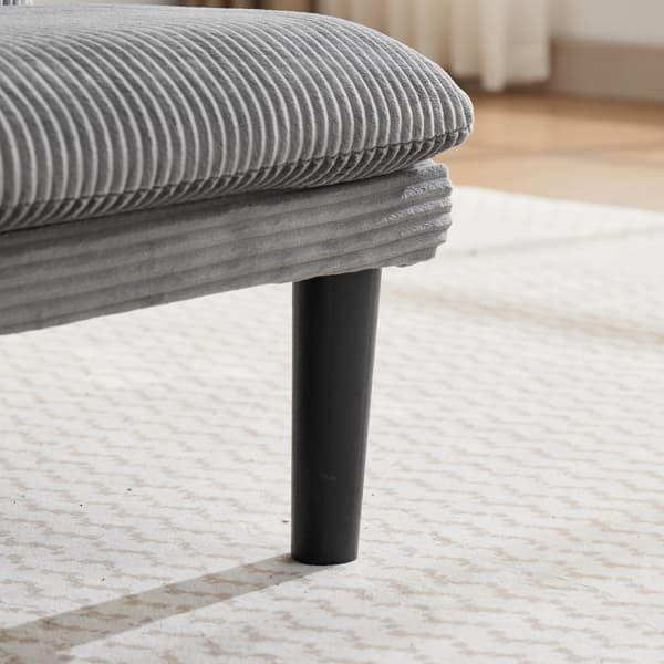 HOMAIRE 2-sits soffa med 3-läges justerbar rygg i grå sammet Grå 168 x 86 x 67 cm