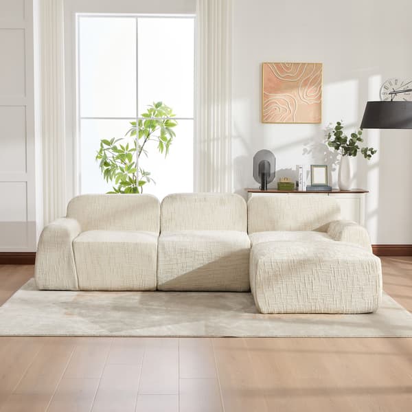 HOMAIRE modulsoffa i chenille med 30D skum, beige Beige
