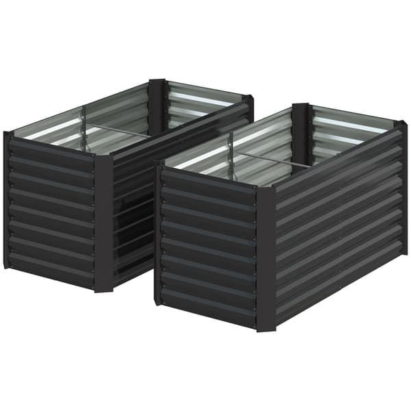 HOMAIRE 2-pack höjdbäddar i mörkgrått stål, extra djupa 120x60x60 cm Mörkgrå