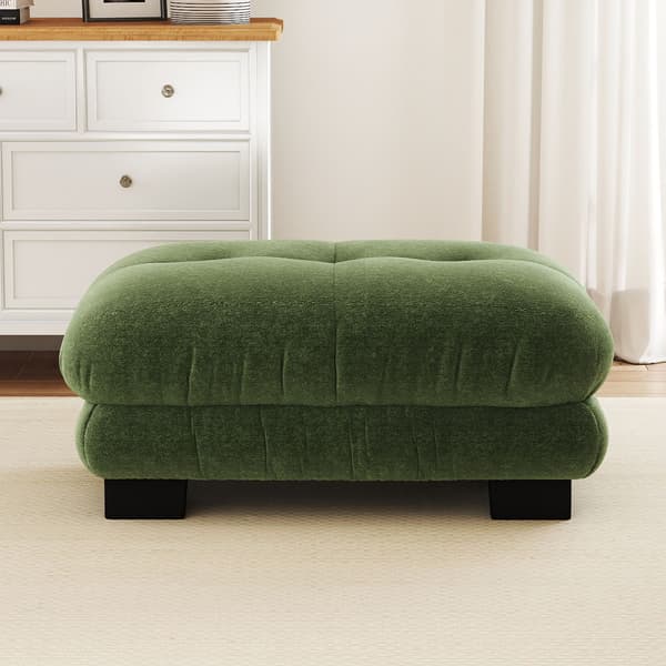HOMAIRE Paris Ottoman - Grön Chenille Grön 112 x 68 x 52 cm