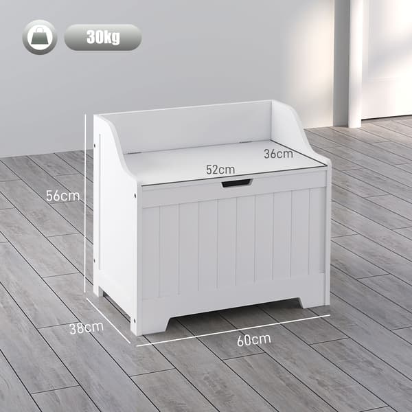 HOMAIRE Förvaringslåda i MDF med lock, vit, 61L rymlig och modern design Vit