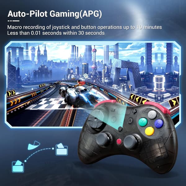 GuliKit Elves 2 Pro Trådlös Spelkontroll för Switch/Switch 2, Windows, iOS och Android - Hall Effekt Joysticks, Transparent Svart transparent