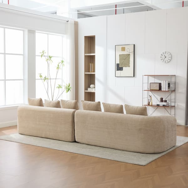 HOMAIRE modulsoffa i chenille med 30D högelastiskt skum, ljus khaki Light Khaki