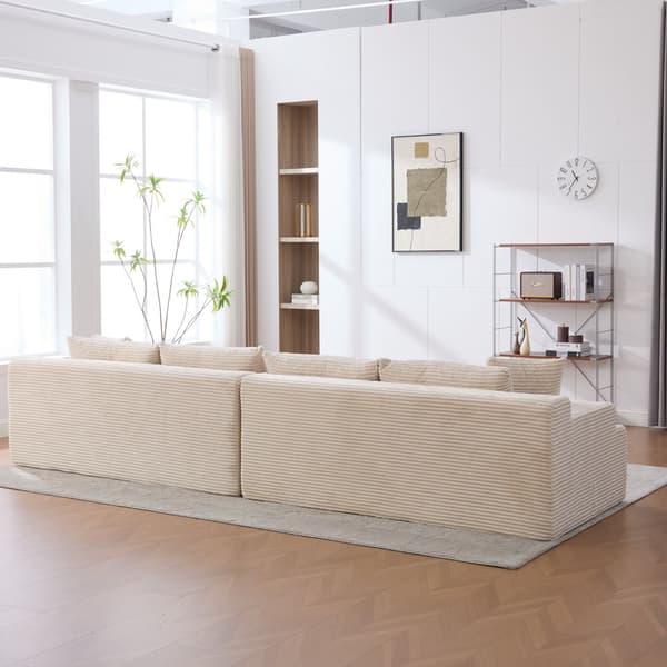 HOMAIRE modulsoffa i chenille med 30D högelastiskt skum, elfenbensvit Ivory
