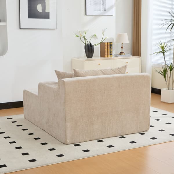 HOMAIRE modulsoffa i chenille med 30D högelastiskt skum, ljus khaki Light Khaki