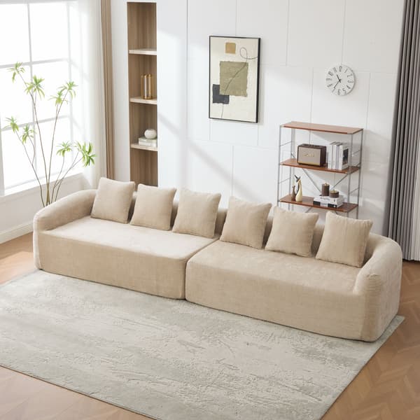 HOMAIRE modulsoffa i chenille med 30D högelastiskt skum, ljus khaki Light Khaki