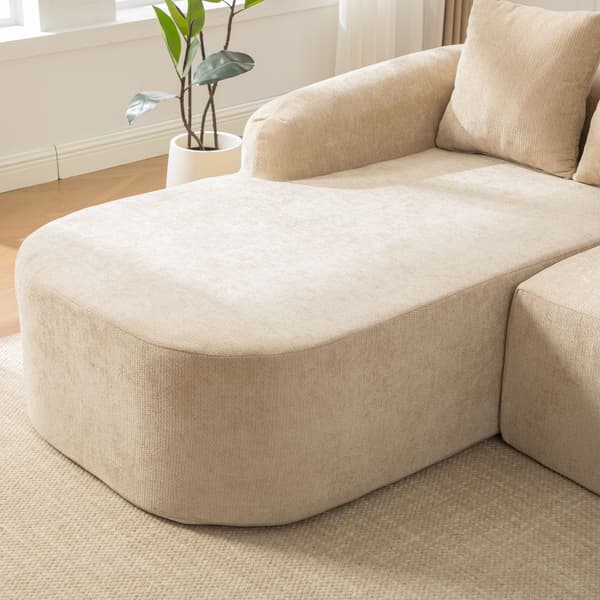 HOMAIRE modulsoffa i chenille med 30D skum, ljus khaki Light Khaki