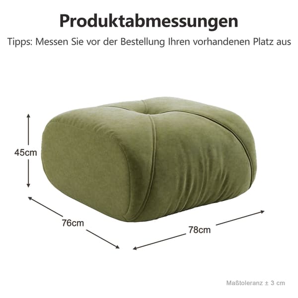 HOMAIRE Elowin Ottoman Chenille Grön Grön 78 x 76 x 45 cm
