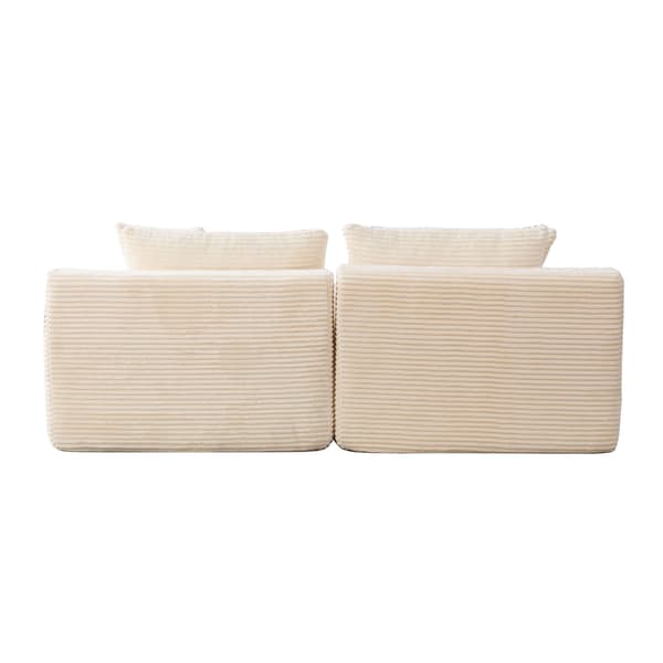 HOMAIRE modulär kompressionssoffa i chenille, beige med 30D högelastiskt skum Beige