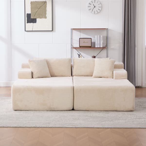 HOMAIRE modulsoffa i chenille med 30D skumfyllning, elfenbensvit Ivory