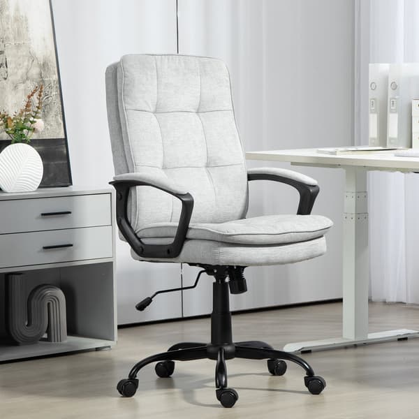 HOMAIRE Ergonomisk kontorsstol med gungfunktion, höj- och sänkbar, max 120 kg, grå Grå