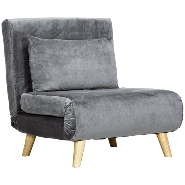 HOMAIRE 2-i-1 fåtölj med bäddfunktion, grå, 72x78x79 cm Grå 72 x 78 x 79 cm