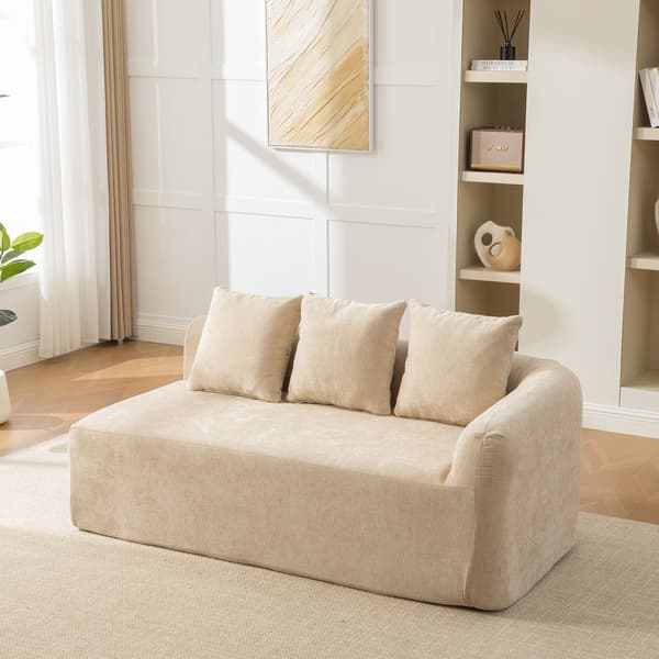 HOMAIRE modulsoffa i chenille med högelastiskt skum, ljus khaki Light Khaki