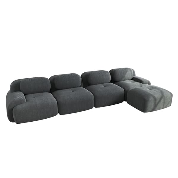 HOMAIRE 4-sits hörnsoffa med 32D högelastisk stoppning, grå Grå 388 x 178 x 75 cm