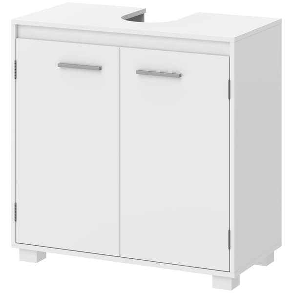 HOMAIRE Vit badskåp med U-förmigt avlopp, justerbart hyllplan, modernt design Vit 60 x 30 x 60 cm