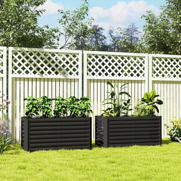 HOMAIRE 2-pack höjdbäddar i mörkgrått stål, extra djupa 120x60x60 cm Mörkgrå