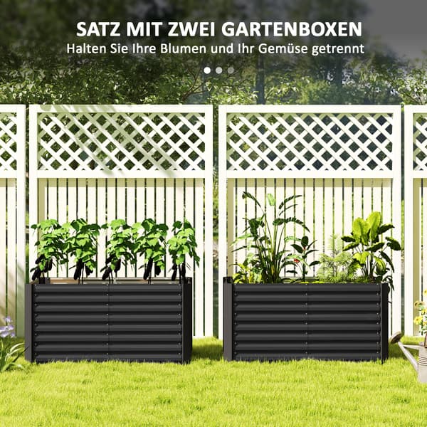 HOMAIRE 2-pack höjdbäddar i mörkgrått stål, extra djupa 120x60x60 cm Mörkgrå