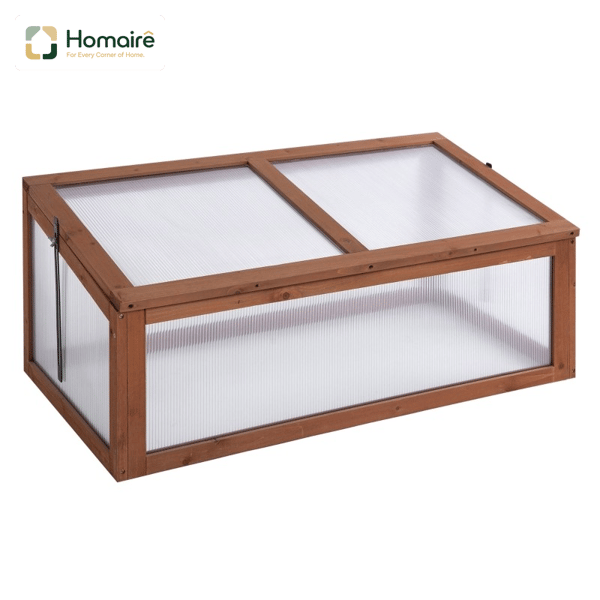 Mini trädhus med PC-panel Lutad design Bra ventilation 100x65x40cm Brun 100 x 65 x 40 cm