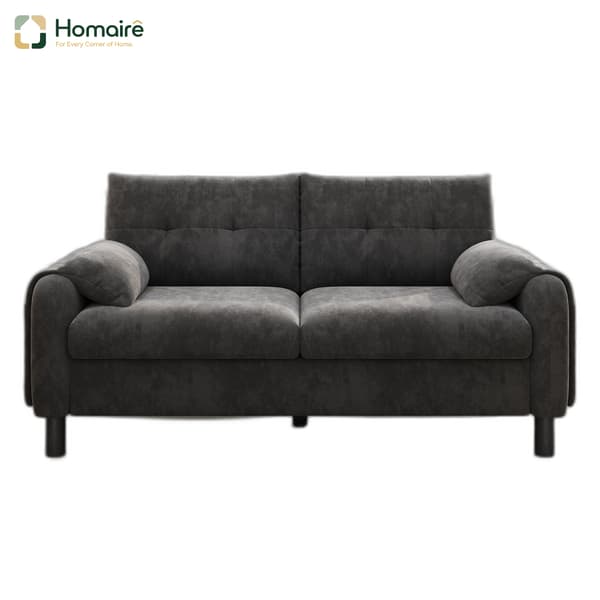 HOMAIRE Modern 2-sitssoffa i Chenille med tjocka kuddar, grå Grå 158 x 80 x 88.5 cm