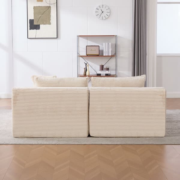 HOMAIRE modulsoffa i chenille med 30D skumfyllning, elfenbensvit Ivory