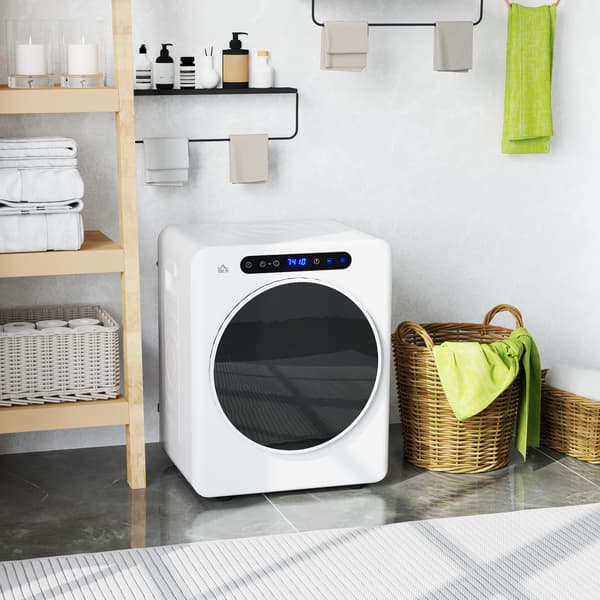 HOMAIRE kompakt torktumlare 3 kg, 6 program, 40-60°C, touchkontroll, vit Vit