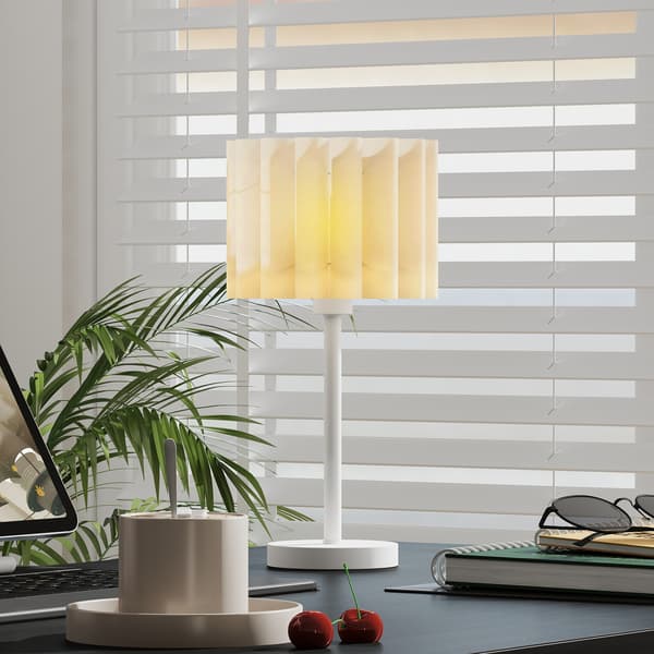 HOMAIRE Retro bordslampa med vit plastskärm och knappströmbrytare, E27 Vit