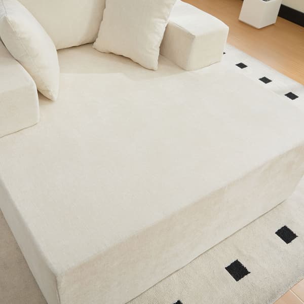 HOMAIRE modulsoffa i chenille med 30D högelastiskt skum, beige Beige